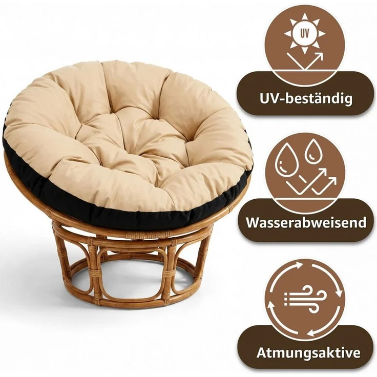 Amazinggirl Sitzkissen Papasansessel Kissen Hängesessel 100cm - Polster für Korbsessel – Bild 4