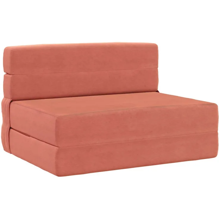 vidaXL Klappsofa Bett Rot-Orange 190 x 100 x 15 cm Cordstoff 900118