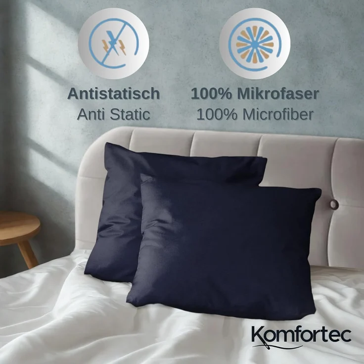 Komfortec Bettwäsche Premium, 135 x 200 bis 220 x 240 cm, 6 verschiedene Größen zur Auswahl, gebürstet 100% Mikrofaser, 4 teilig, Superweiches Bettwäsche-Set, Knitterfrei, Atmungsaktiv – Bild 3