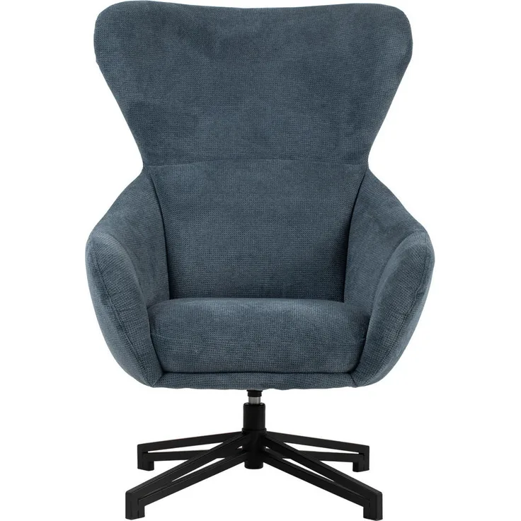 bene living Ohrensessel Marconia, Blau, Textil, 1-Sitzer mit drehbarem Sternfuß, 74x109x80 cm