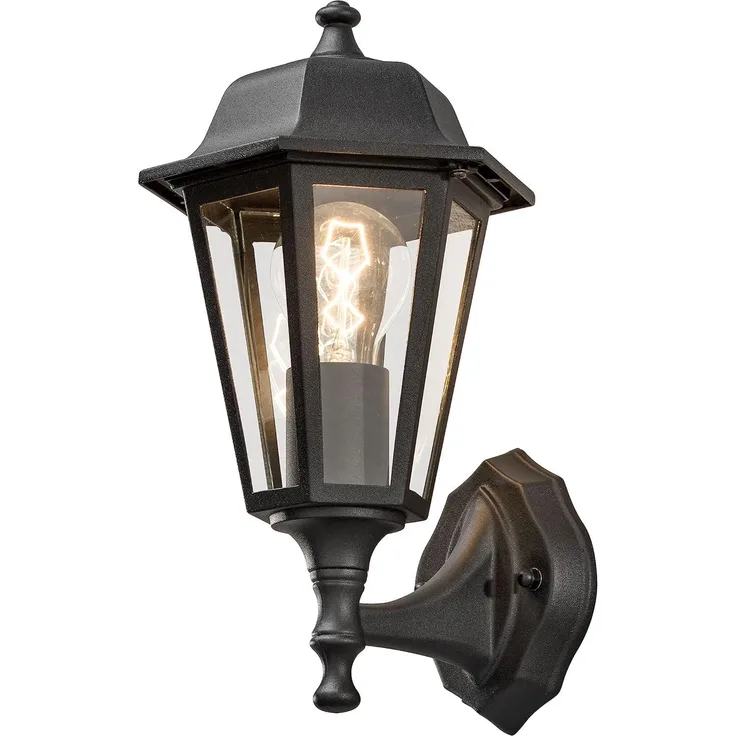 KONSTSMIDE No. 7094-750 Aussenwandleuchte E27 IP23 Schwarz Matt Glas