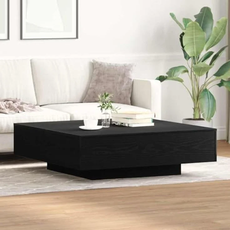 vidaXL Couchtisch Schwarz Eichen-Optik 100 x 100 x 31 cm 863005 – Bild 3