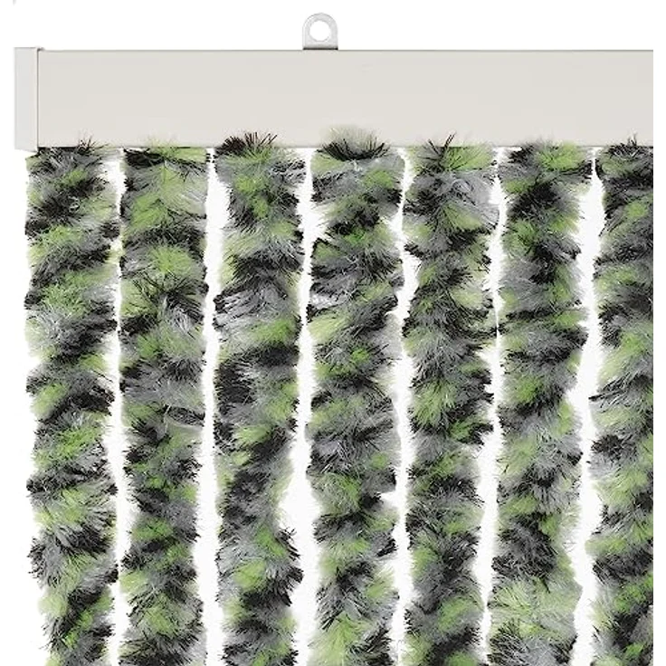 Moritz Flauschvorhang aus Chenille 100 x 230 cm grün/grau/schwarz meliert Türvorhang als Fliegenschutz Insektenschutz für Camping Wohnwagen – Bild 4