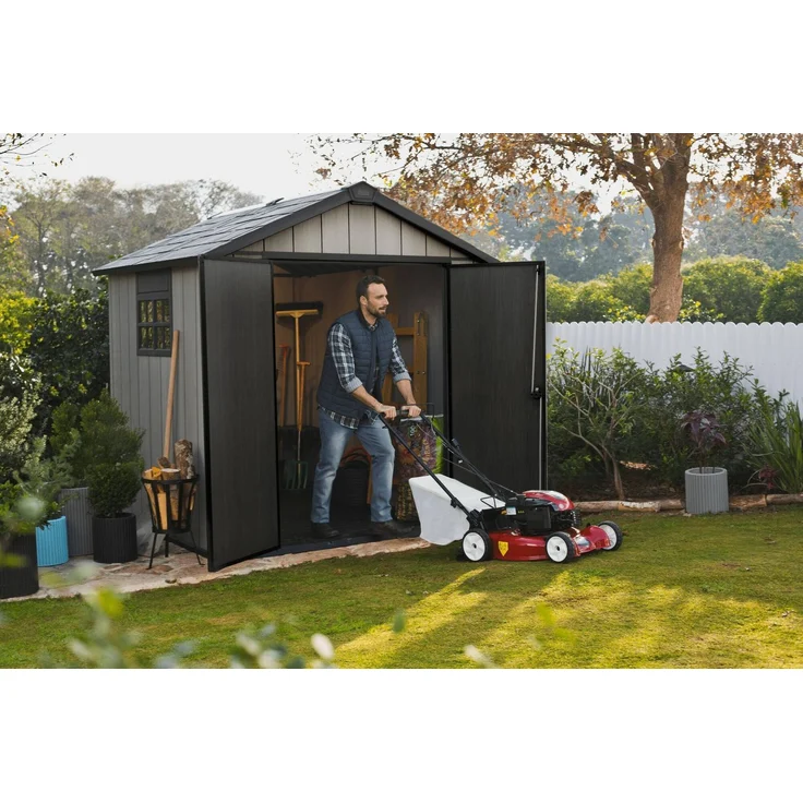 Dmora Gartenhaus Dartmouth, Gartenhütte, Gartenhaus, Werkzeugschuppen, 229x224 h242 cm, Grau – Bild 4