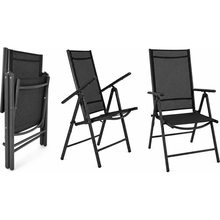 BURI 6 Klappsessel mit Hochlehner Auflage Gartenstuhl Aluminium verstellbar – Bild 5