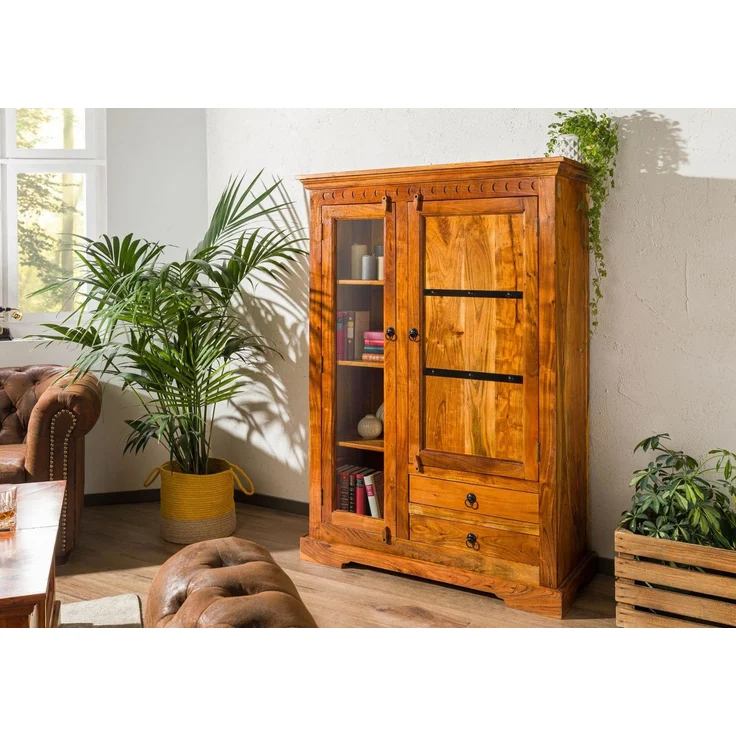 Vitrine Akazie 110x45x155 honig lackiert OXFORD #0425 – Bild 9