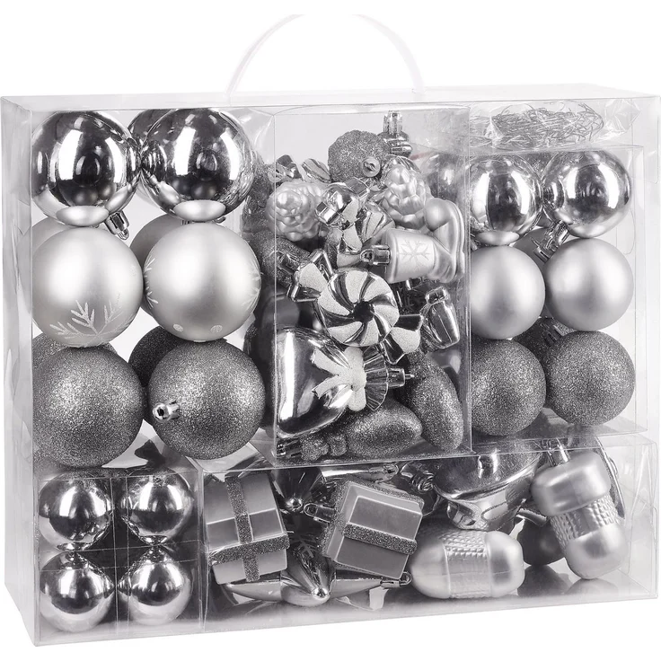 BRUBAKER Weihnachtsbaumkugel 77-teiliges Weihnachtskugel-Set, Christbaumschmuck aus Kunststoff, Weihnachtsdekoration Baumkugeln – Bild 1