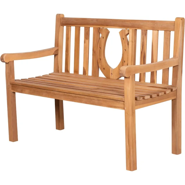 Teakholz Gartenbank Hufeisen 120 cm