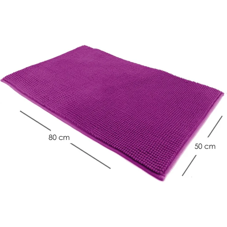heimtexland Badematte Badvorleger Chenille Badteppich Duschvorleger, rutschhemmend beschichtet, Fußbodenheizung geeignet, schnell trocknend, strapazierfähig, fußbodenheizungsgeeignet, rutschfest, saugstark, Polyester, rechteckig, 50x80 cm, Hochflor, su... – Bild 2