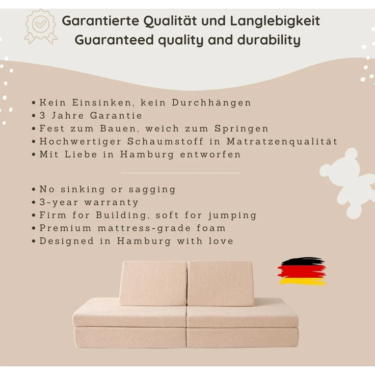 Hakuna Matte Kindersofa Modulares Sofa für kreatives Spielen und Entspannen 150x66x52.5cm, 4 Teile – Bild 6