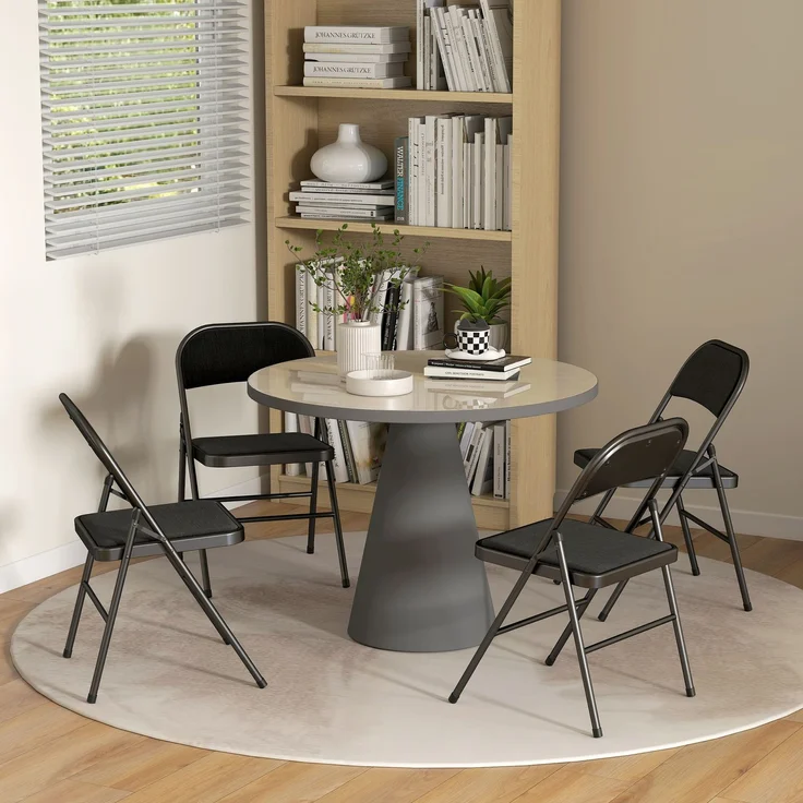 HOMCOM Klappstühle, Polyester, Stahl, Schwarz, 46L x 45B x 78H cm – Bild 8