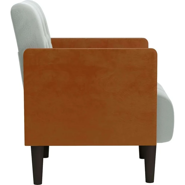vidaXL Sessel mit Armlehnen Hellgrau 55 cm Samt 4100595 – Bild 3