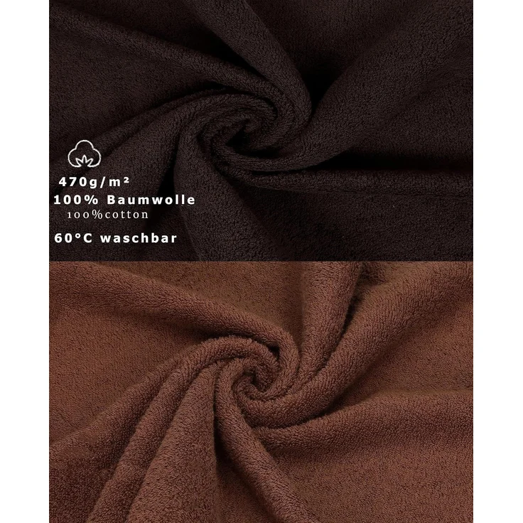 Betz Gästehandtücher 10 Stück Premium 30x50 cm Farbe dunkelbraun und nussbraun, 100% Baumwolle, 100% Baumwolle – Bild 3