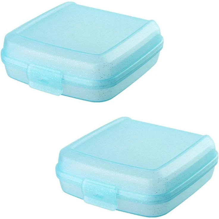 Engelland Lunchbox Brotdose mit Klickverschluss, Kunststoff (BPA-frei), (Vorteils-Set, 2-tlg, Ideal für Schule, Kindergarten und Arbeit), BPA frei, robuster Kunststoff, spülmaschinengeeignet – Bild 1