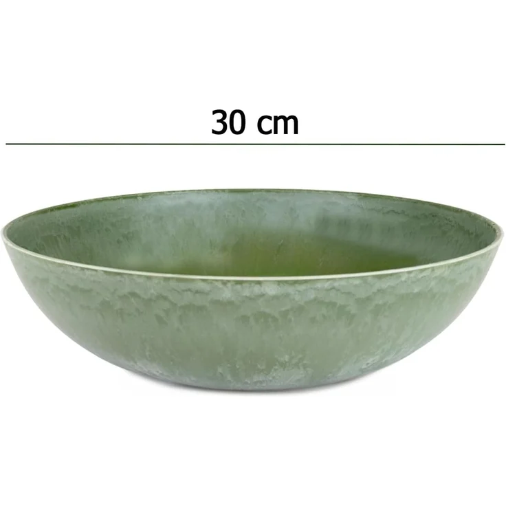 matches21 HOME & HOBBY Blumentopf Pflanzschale für draussen Dekoschale rund grün Vintage 20 cm (1 St), Frostsichere Kunststoff Blumen-Schale Gartendeko Wohnzimmer Friedhof – Bild 2