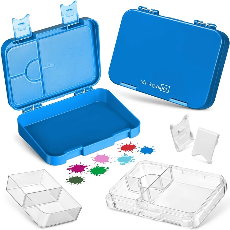 My Vesperbox® Brotdose für Kinder mit Fächern [LEN] - Lunchbox mit Trennfächern - Bento Box - Jausenbox - Brotzeitbox für Schule & Kindergarten - Vesperdose für Jungen & Mädchen