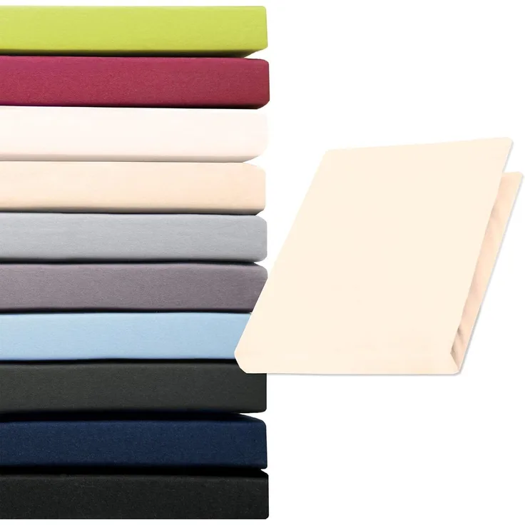 aqua-textil Spannbettlaken Pur Topper Laken Jersey Laken 120x200-130x200cm natur, Baumwolle, (1 Stück), anschmiegsam,bügelfrei,faltenfreier Sitz