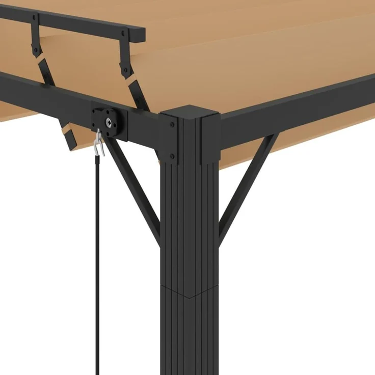 vidaXL Pergola mit Lamellendach 3x4 m Taupe Stoff und Aluminium 313928 – Bild 3