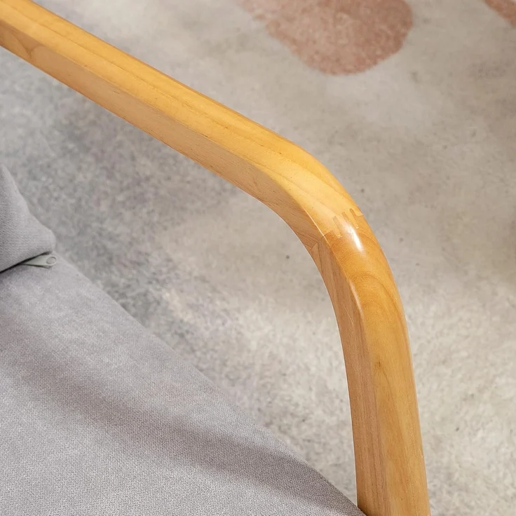 HOMCOM Relaxsessel mit Armlehne, Lendenkissen (Polstersessel, 1-St, Loungesessel), für Schlafzimmer, Wohnzimmer, Grau – Bild 7