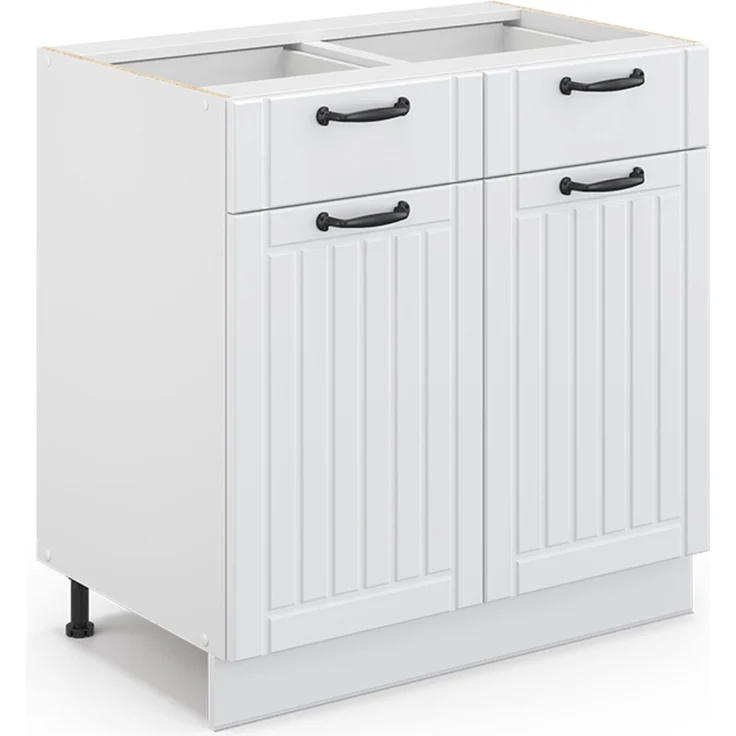 Badezimmerschrank Fame-Line Weiß Landhaus 80 x 82 cm ohne Arbeitsplatte Vicco – Bild 1