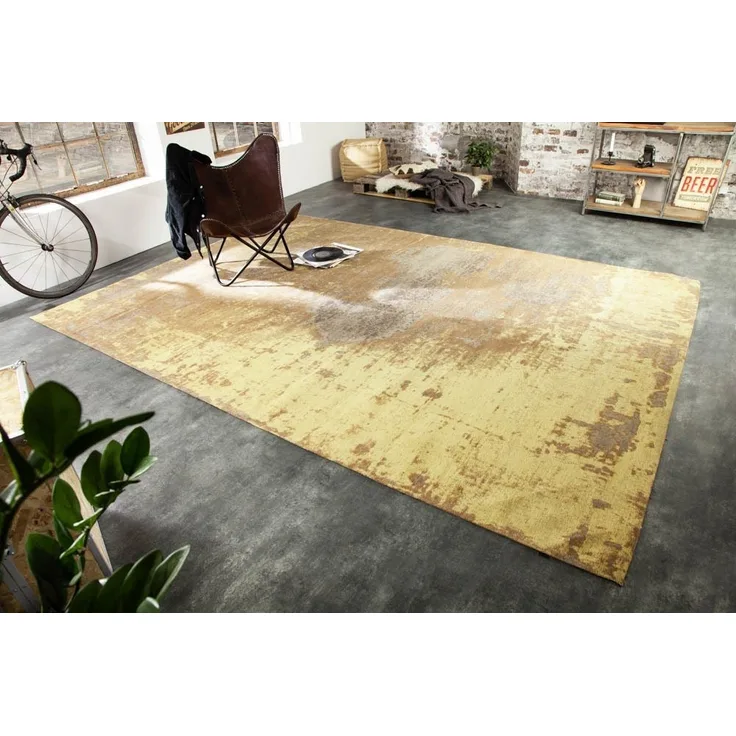 riess-ambiente Teppich MODERN ART XXL 350x240cm rostbraun, rechteckig, Höhe: 10 mm, Vintage · im Used-Look · im Shabby Chic-Design · Wohnzimmer