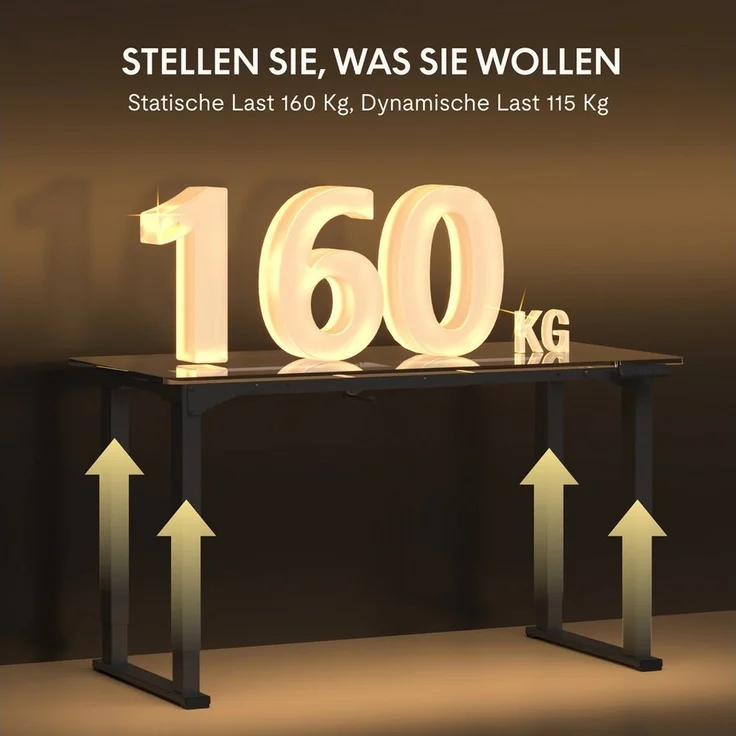 FLEXISPOT Schreibtisch Höhenverstellbarer Schreibtischgestell E2Q, mit 4-Beinen (6-Tasten-Steuerung mit USB-Anschluss, Großzügige Tischplattengröße 120-200 cm, 73-123 cm höhenverstellbar, 150 kg Traglast), Doppelmotor, Optimales Kabelmanagement, Modern... – Bild 3