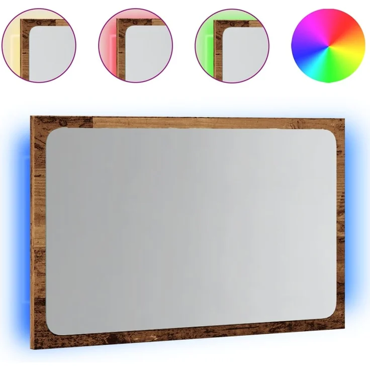 vidaXL Badspiegel mit LED-Leuchten Artisan-Eiche 60x8,5x38 cm 856266 – Bild 1