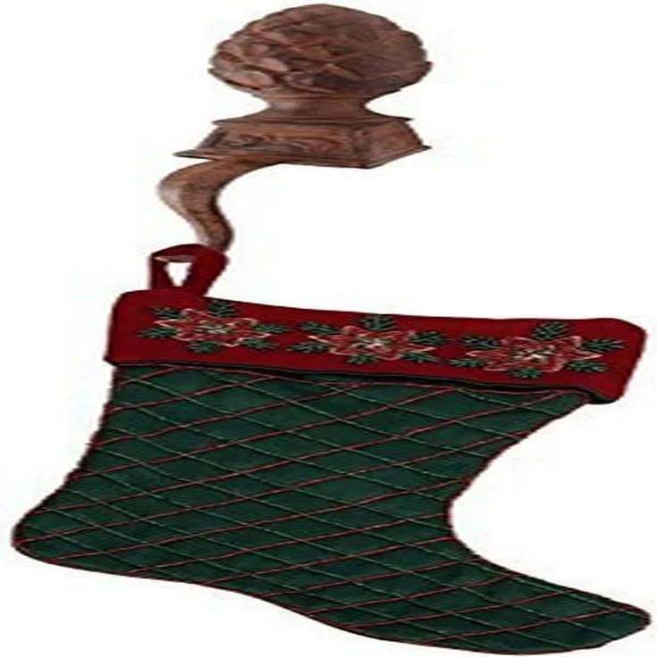 Esschert Design Weihnachtsstrumpfhalter Tannenzapfen Gusseisen braun