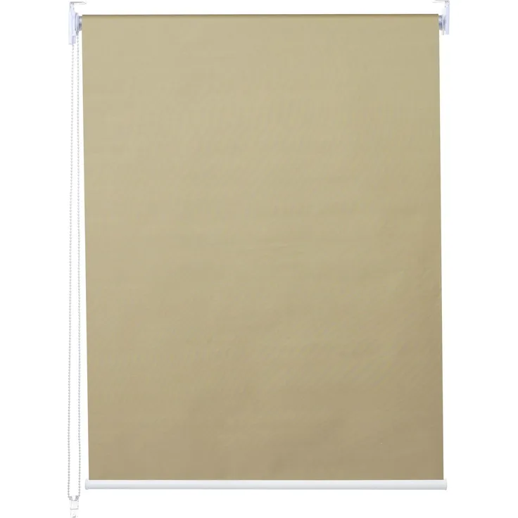 Rollo HWC-D52, Fensterrollo Seitenzugrollo Jalousie, 120x160 cm Sonnenschutz Verdunkelung blickdicht ~ beige