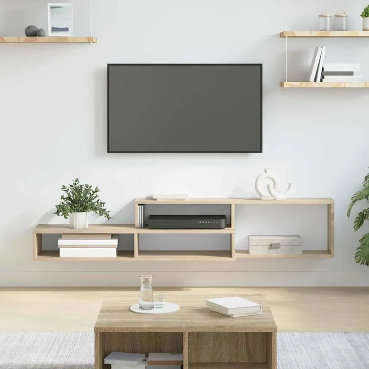 Wand-TV Stand, TV-Regal 150x25x28,5cm Holzwerkstoff