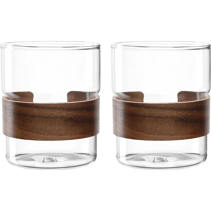 LEONARDO Becher NOVO LEGNO, 2er Set, 2-tlg, Glas, Holz, Becher mit Holzspange – Bild 1