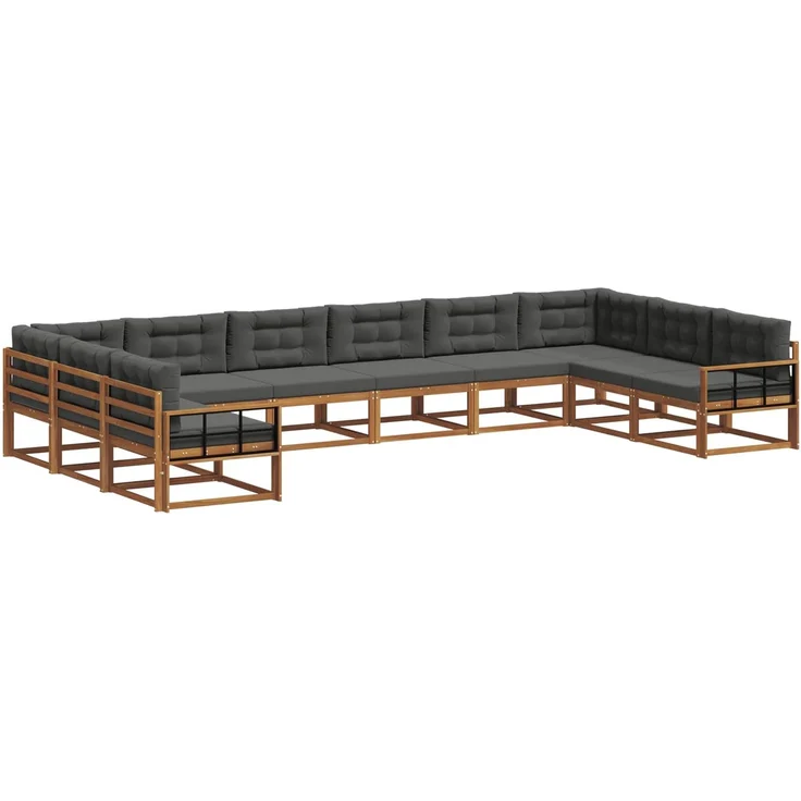 vidaXL Outdoor-Sofagarnitur 10 stk. 10-Sitzer Natur und Anthrazit 3368250 – Bild 2