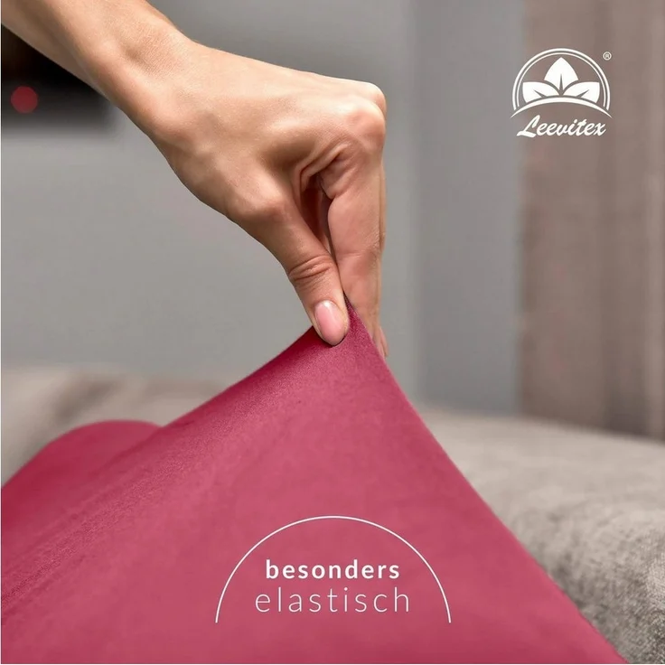 leevitex® Spannbettlaken Premium 195, Gummizug: Rundum, blickdicht, Anti-Pilling, 97% Baumwolle, 3% Elasthan, 40 cm Steg – Bild 3