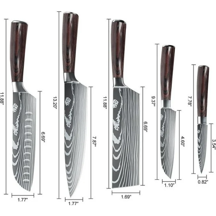 Fine Life Pro Messer-Set (Set, 6-tlg), 3Cr13 Edelstahl, Küchenmesser Set mit Geschenkbox – Bild 4