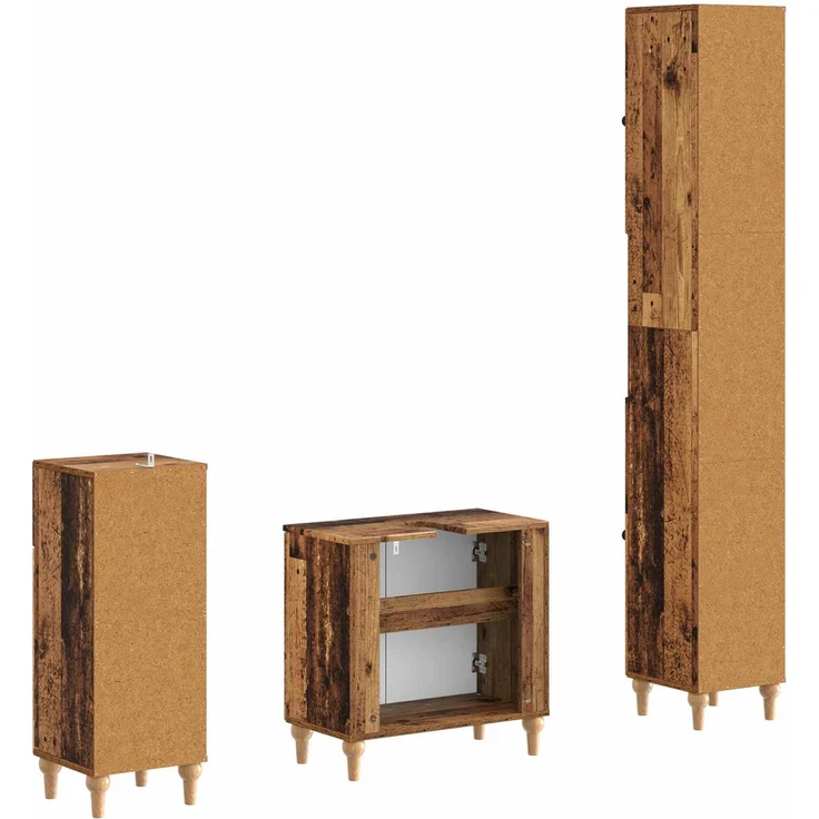 vidaXL 3-teiliges Badezimmer-Schranksystem ALKMAAR Holzwerkstoff 3417835 – Bild 5