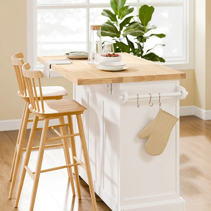 SoBuy FKW71-III-WN Kücheninsel, MDF, Lackiert, Weiß, 107 x 92 x 71 cm – Bild 7