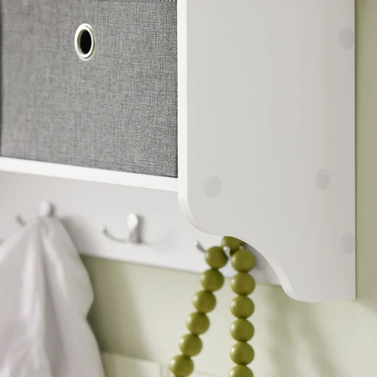 SoBuy FRG282-W Wandgarderobe, MDF, Lackiert, Weiß, 100 x 30 x 20 cm – Bild 5