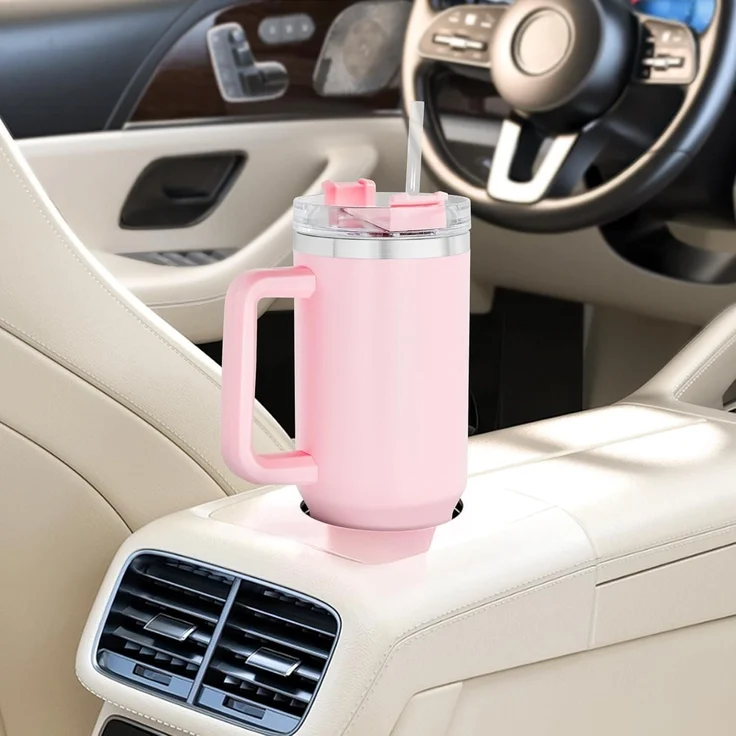 Thermobecher Strohhalm Henkel 1,2L Auslaufsicher Edelstahl Vakuumisoliert – Bild 6