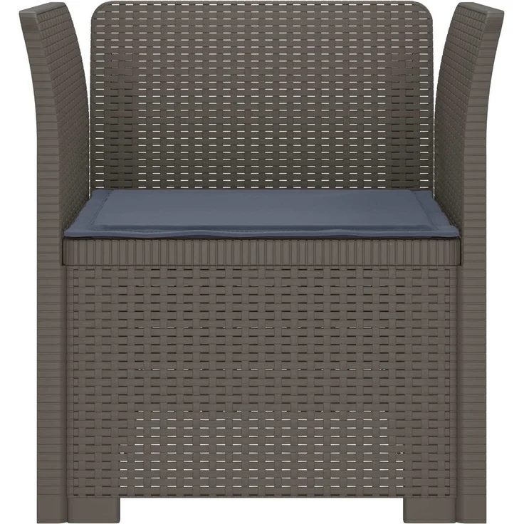 vidaXL 1-Sitzer Sessel mit Kissen Rattan-Look PP Hellgrau 8011867 – Bild 4