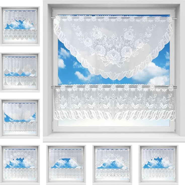 Arsvita Bistrogardinen-Set 2-teilig 160x30 cm und 160x60 cm (BxL) - Design: Anna – Bild 3
