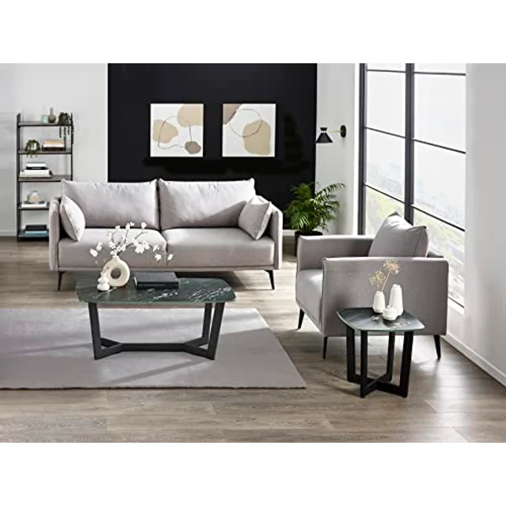 Julian Bowen Olympus Couchtisch, schwarze Marmoroptik – Bild 6