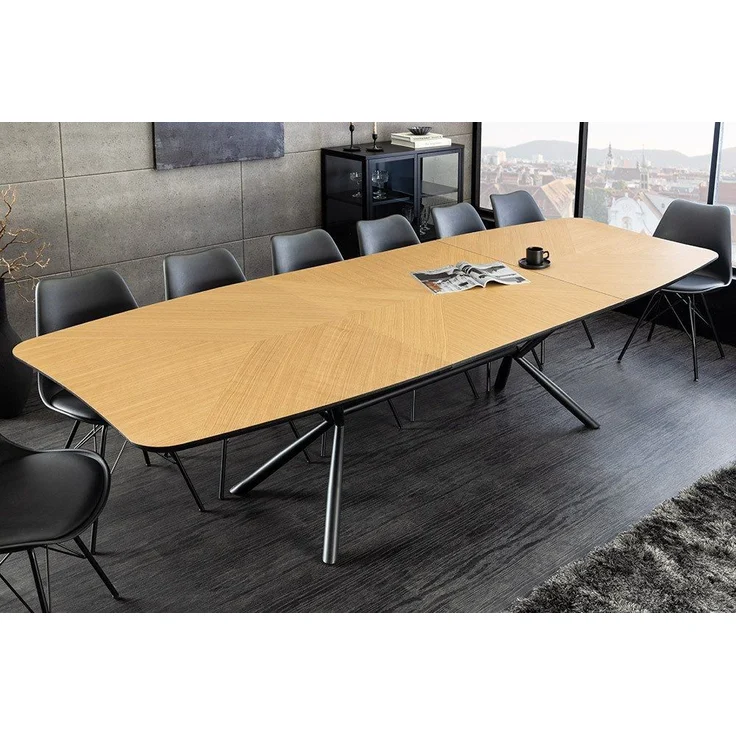 riess-ambiente Esstisch GRANDEZZA 180-270cm natur/schwarz - Eiche, Metall, Ausziehbar, Modern (Einzelartikel, 1-St), Industrial Ausziehtisch - ideal für Konferenzraum, Wohn- und Esszimmer – Bild 1