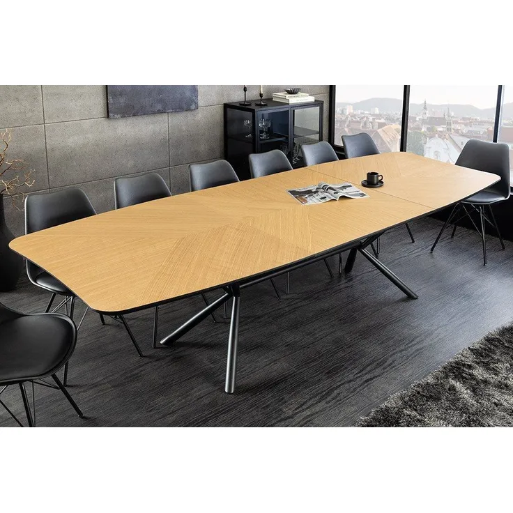 riess-ambiente Esstisch GRANDEZZA 180-270cm natur/schwarz - Eiche, Metall, Ausziehbar, Modern (Einzelartikel, 1-St), Industrial Ausziehtisch - ideal für Konferenzraum, Wohn- und Esszimmer