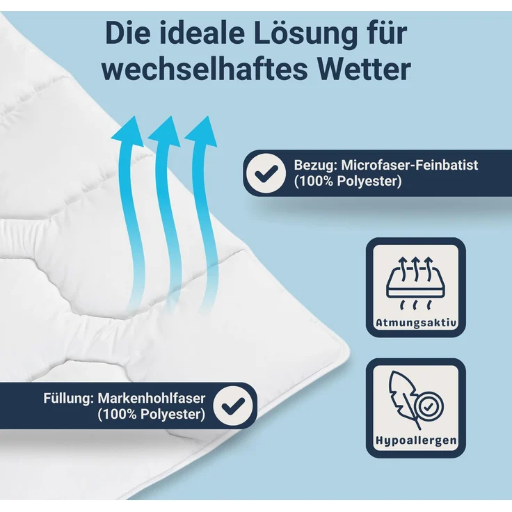 Traumhaft gut schlafen Softline - Steppbett, verschiedene Wärmestufen, Allergikergeeignet, Ausführung: Steppbett, Größe: 135 x 200 cm – Bild 2