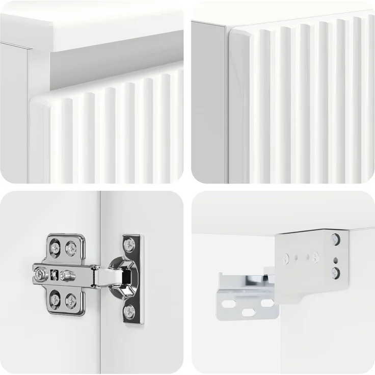 vidaXL Badezimmerschrank-Set 2 stk. Hochglanz Weiß 33 x 34,5 x 100 cm 3406117 – Bild 6