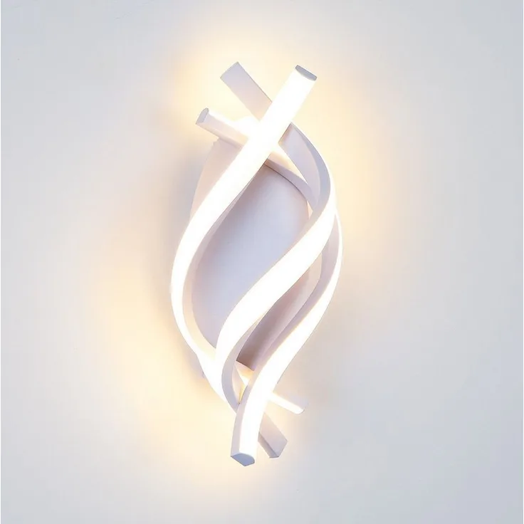 BlingBin LED Wandleuchte Wandlampe Innen 21W 3360LM für Schlafzimmer, Warmweiß, 3000K, LED fest integriert, Warmweiß, gebogene Design Wandlicht für Wohnzimmer Treppenhaus Flur