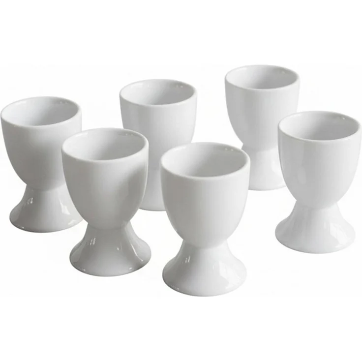 Provance Eierbecher 6er Set Eierbecher aus Porzellan in weiß im schlichten Design – Bild 5