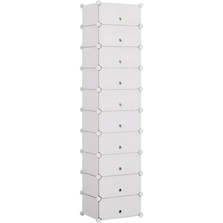 Mondeer Schuhregal Schuhschrank, Kunststoff-Schuhschrank mit Tür, Platzsparend, für 10-20 Paar Schuhe – Bild 5