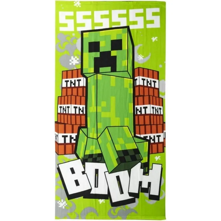 Minecraft Strandtuch MInecraft Creeper Mikrofaser Badetuch Strandtuch XL 70x140 cm
