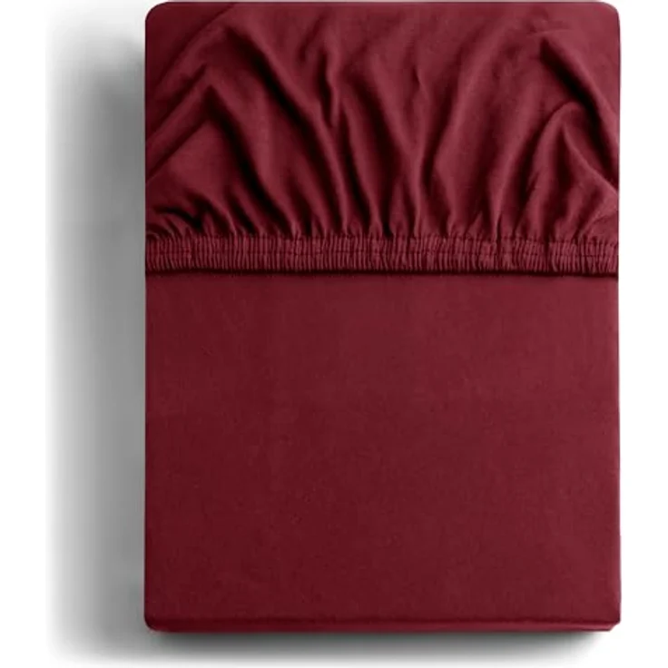 DecoKing Spannbettlaken 100x200 120x200 cm 100% gekämmte Baumwolle Bordeaux Spannbetttücher Jersey Boxspringbett Amber 100x200 120x200 – Bild 3